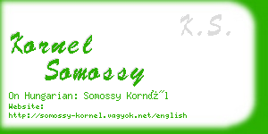 kornel somossy business card